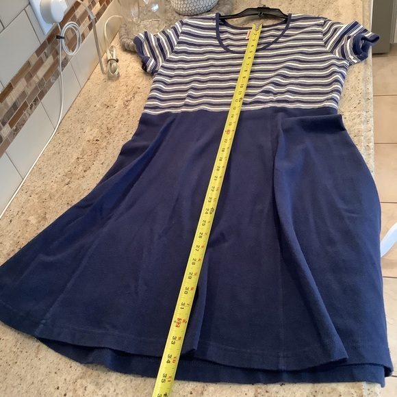 Hanna Andersson Navy and White Striped Dress Cotton Size Small - Picture 5 of 5